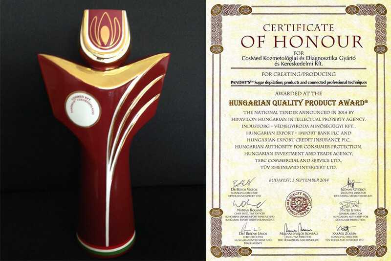Наградена с премия HUNGARIAN QUALITY PRODUCT AWARD